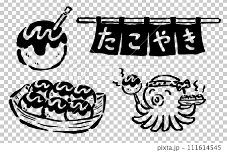 章魚燒店線描套裝蛋黃醬 111614545