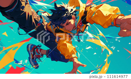 ブレイクダンスをしている少年 ブレイキン ダンス ブレイクダンスをしている少年 ブレイキン ダンス 111614977