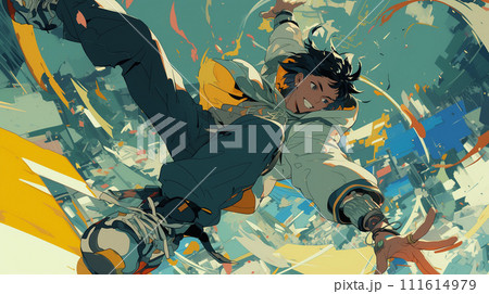 ブレイクダンスをしている少年　ブレイキン　ダンス 111614979