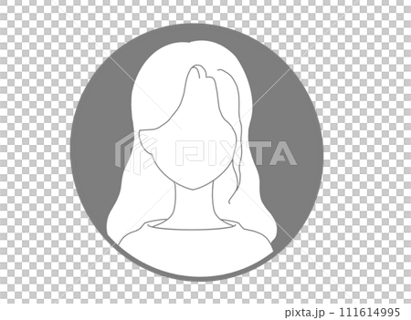 女人簡單的剪影圖標 111614995
