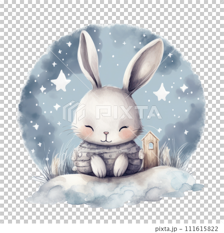 Sleepy Bunny on Moon 111615822