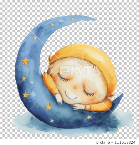 Baby Asleep on Moon 111615824