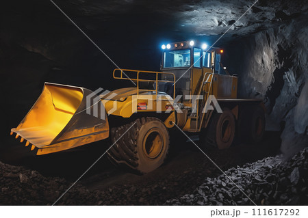 Coal mining. Underground Mining Loader in mine.  111617292