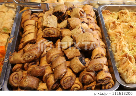Bread and bakery products are sold in a store in Israel. Bread and bakery products are sold in a store in Israel. 111618200