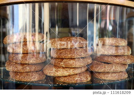Bread and bakery products are sold in a store in Israel. Bread and bakery products are sold in a store in Israel. 111618209