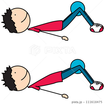 Happy kid exercisesのイラスト素材 [111618475] - PIXTA