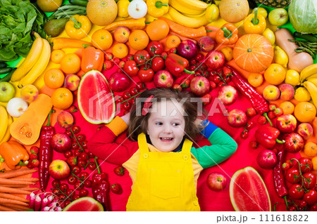 Healthy fruit and vegetable nutrition for kids 111618822