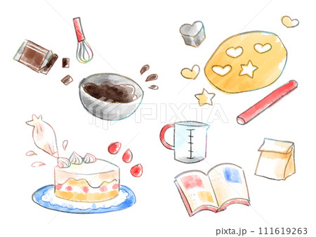 お菓子作りのアイコンのイラスト 111619263