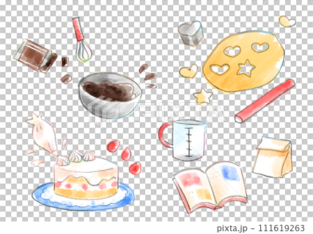 お菓子作りのアイコンのイラスト 111619263