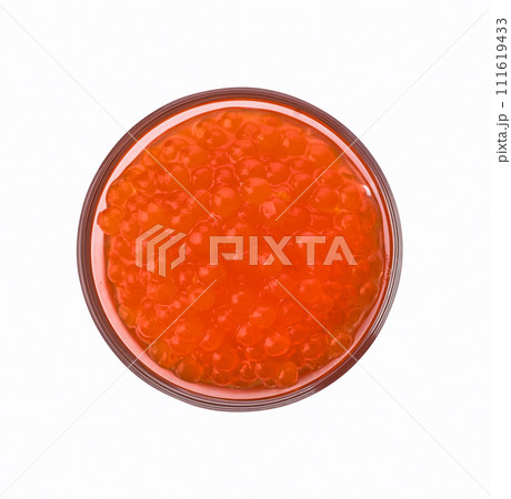 Glass of red trout caviar Glass of red trout caviar 111619433