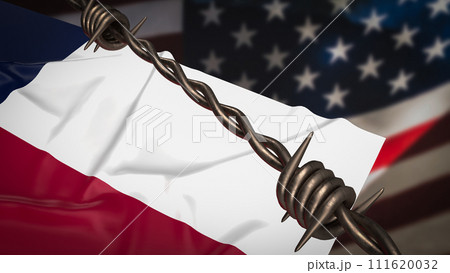 The Texas flag on united stage of America Background 3d rendering. 111620032