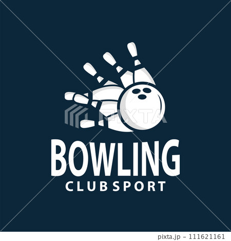 Bowling Sports Club Logo, Bowling Ball And Pin Design Vector Tournament Templet Illustration 111621161