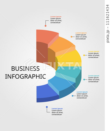 circle pie chart level template for infographic for presentation for 6 element 111621434
