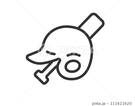野球のアイコン（線画）のイラスト 111621620
