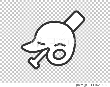 野球のアイコン（線画）のイラスト 111621620