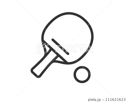 卓球のアイコン（線画）のイラスト 111621623