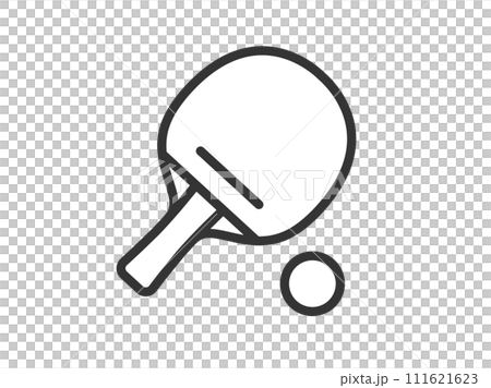 卓球のアイコン（線画）のイラスト 111621623