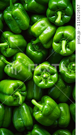 AI-generated content. Fresh Green pepper seamless background 111621657
