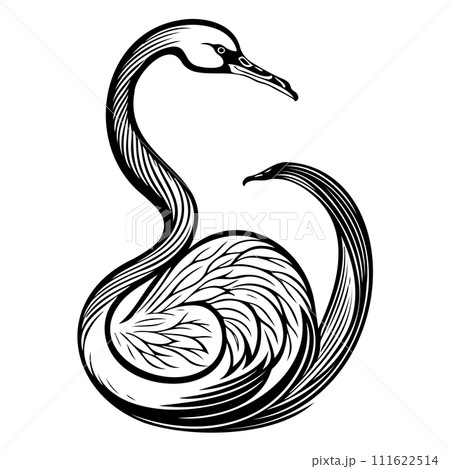 swan goose animal hand draw black colour logo symbol perfect. swan goose animal hand draw black colour logo symbol perfect. 111622514