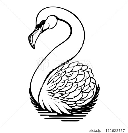swan goose animal hand draw black colour logo symbol perfect. swan goose animal hand draw black colour logo symbol perfect. 111622537