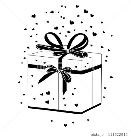 gift box valentine love black colour logo symbol perfect black 111622913