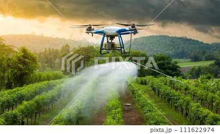 ドローンによる農薬散布 111622974