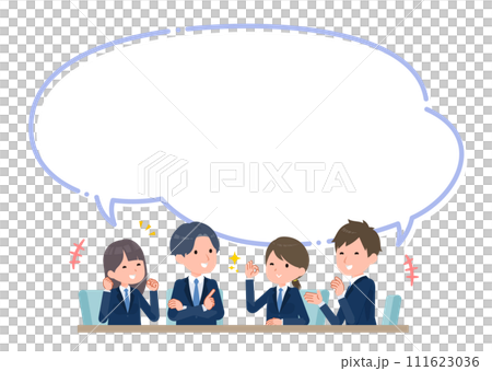 A fun student group with speech bubbles A fun student group with speech bubbles 111623036