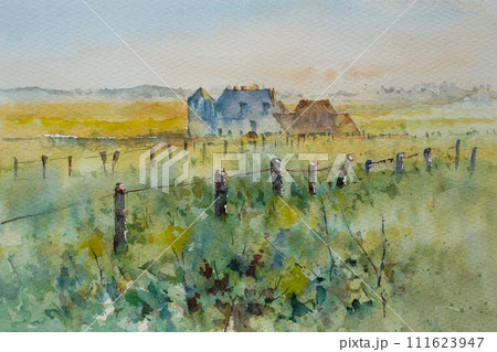 プロヴァンス地方　 水彩画　風景画 111623947