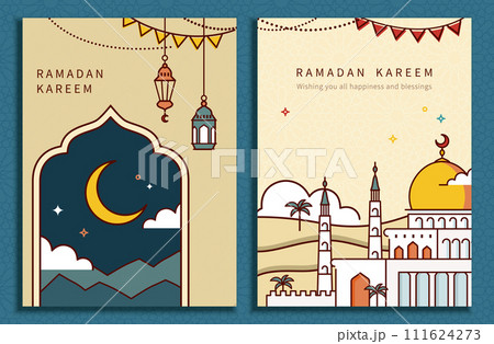 Ramadan line style template set 111624273