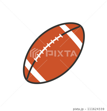 シンプルなアメリカンフットボールのイラスト シンプルなアメリカンフットボールのイラスト 111624339