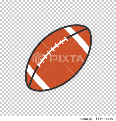シンプルなアメリカンフットボールのイラスト シンプルなアメリカンフットボールのイラスト 111624339