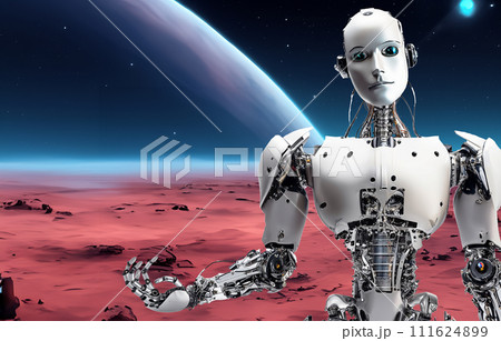 宇宙探査ロボット AI生成画像　宇宙探査　宇宙時代　ロボット　火星　マーズ　 111624899