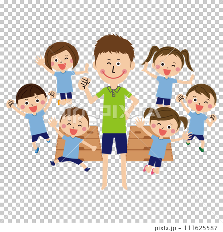 流行小孩、體操課、每個人都與老師合影 111625587