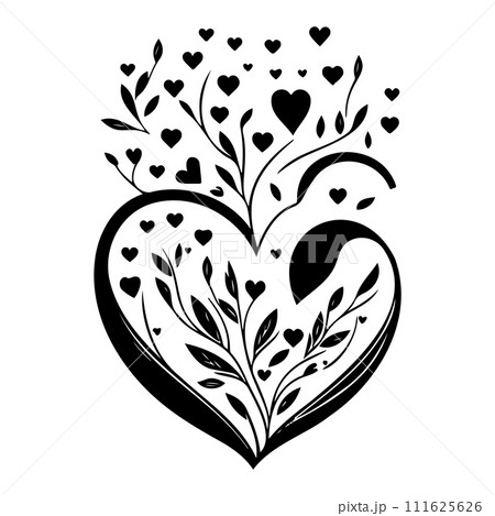 bird valentine heart love illustration draw black bird valentine heart love illustration draw black 111625626