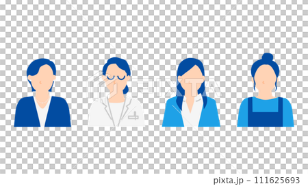 さまざまな業種の女性のイラストセット 111625693