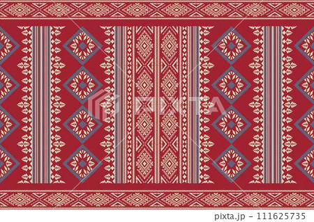 Navajo tribal vector seamless pattern. Native American ornament. Ethnic South Western decor style. Boho geometric ornament. Vector seamless pattern. Mexican blanket, rug. Woven carpet illustration. 111625735