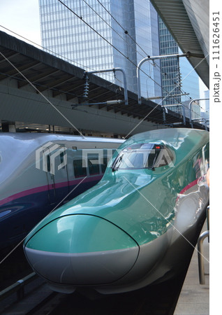 停車中の新幹線「やまびこ(左)」と「はやぶさ(右)」(東京駅) 停車中の新幹線「やまびこ(左)」と「はやぶさ(右)」(東京駅) 111626451