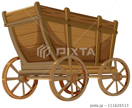 Vintage Wooden Cart Illustration Vintage Wooden Cart Illustration 111626513