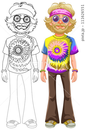 Groovy Hippie Fashion Illustration Groovy Hippie Fashion Illustration 111626551