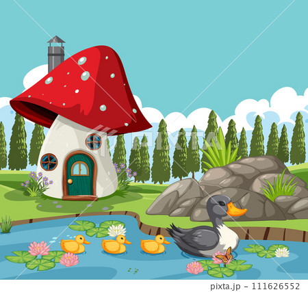 Enchanted Forest Duck Pond Scene Enchanted Forest Duck Pond Scene 111626552