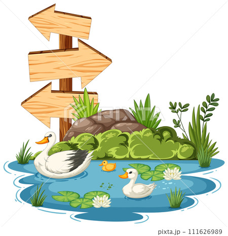 Ducks at a Peaceful Pond Crossroads Ducks at a Peaceful Pond Crossroads 111626989