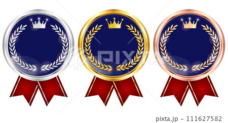 メダル リボン 金 円 アイコン メダル リボン 金 円 アイコン 111627582