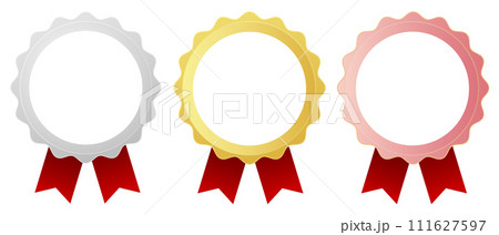 メダル　リボン　金　円　アイコン 111627597