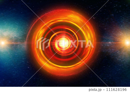 fire photon ring hot gas spining wormhole, Black hole super nova in deep space galaxy creative science imagine element from NASA 111628196