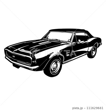 1967 Chevrolet Camaro SS 396 Classic Sport Car,のイラスト素材