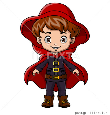 Cute little boy cartoon wearing witch costume Cute little boy cartoon wearing witch costume 111630107