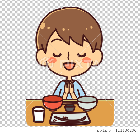 Boy giving a feast illustration material 111630236