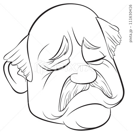 Expressive Cartoon Face with Sad Emotion 111630416