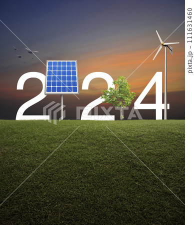 Happy new year 2024 ecological cover concept 111631460