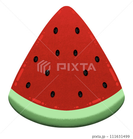 Watermelon Slice Cartoon illustration Watermelon Slice Icon Red Fruit Cartoon Watermelon Slice Isolated 111631499